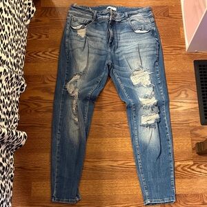 KanCan Distressed Skinny Jeans - Blue